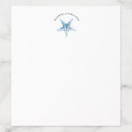 Sobre personalizado de estrella azul acuática