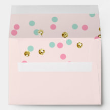 Sobre Polka dot Chica de la Moneda de oro rosa