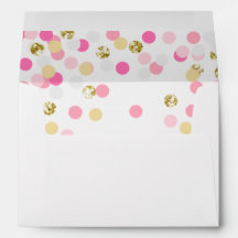 Sobre Polka dot Envelope Chica de Confetti dorado 