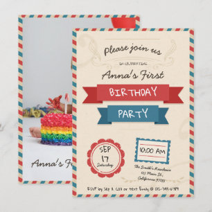 Sobre postal. Invitación de cumpleaños.