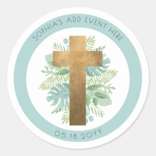 Sobre Verde de Evento Religioso Sello de Cruz / Fa