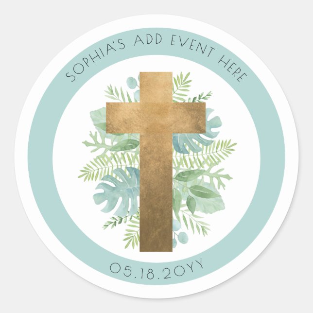 Sobre Verde de Evento Religioso Sello de Cruz / Fa (Anverso)