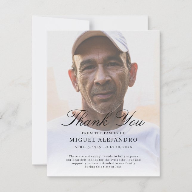 Sobreposición Elegante Fotografía Simpatía Tarjeta (Anverso)