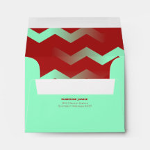 Sobres de Maroon y Aqua Chevron