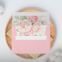 sobres florales de rosas rosadas suaves