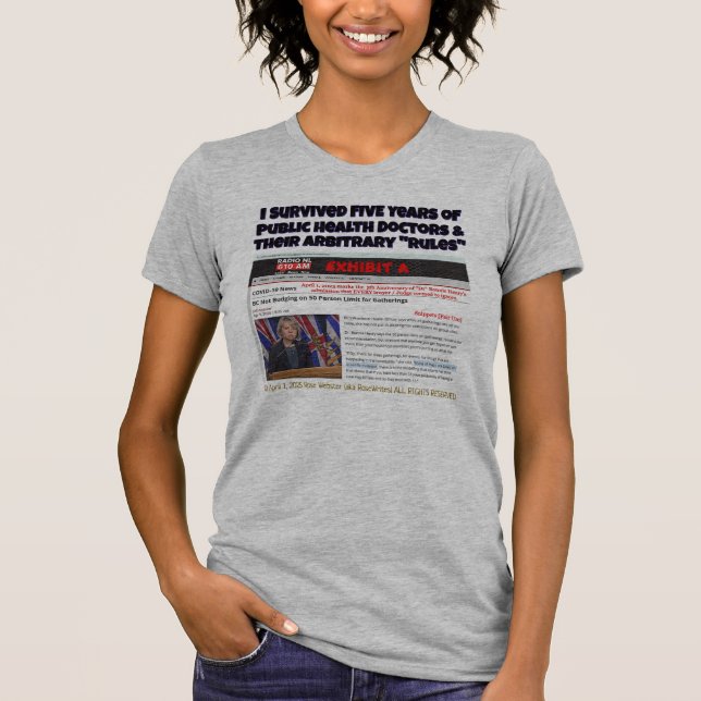 Sobreviví a 5 años por la camiseta de RoseWrites (Anverso)