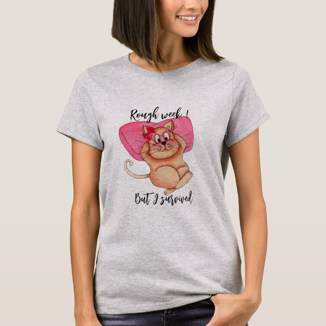 Sobreviví a la camiseta de gato - ¡Gracioso regalo (Anverso)
