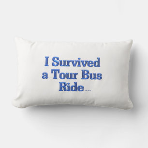 Sobreviví a una almohada lumbar blanca de Tour Bus