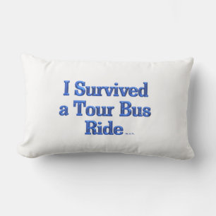 Sobreviví a una almohada lumbar blanca de Tour Bus