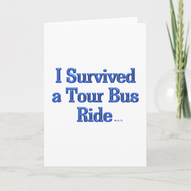 Sobreviví a una tarjeta de felicitación de Tour Bu (Anverso)