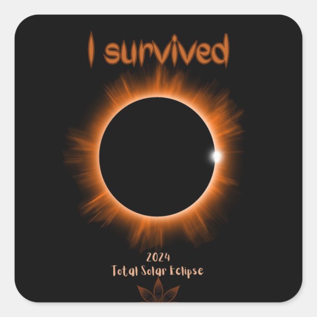 Sobreviví al Pegatina del eclipse solar de 2024 (Anverso)