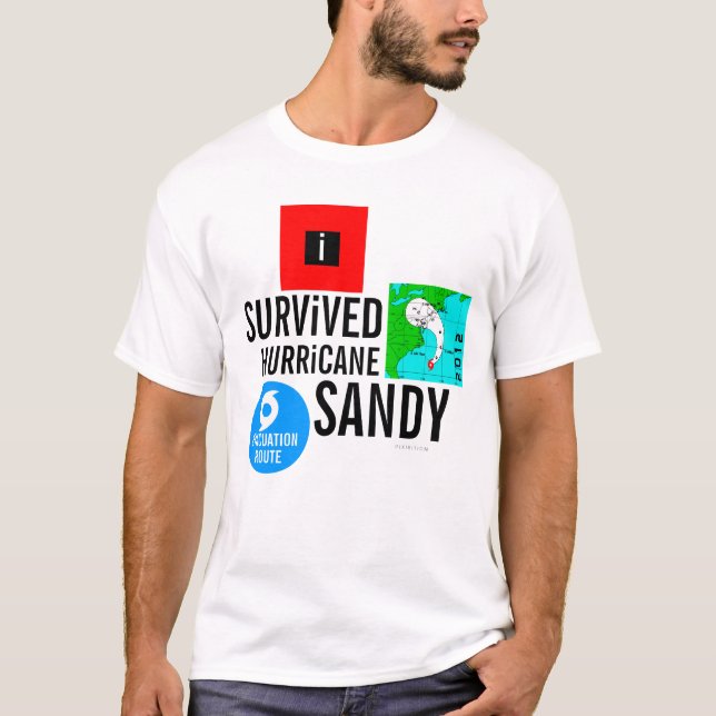 Sobreviví la camiseta 3 del Rótulo de Sandy del (Anverso)
