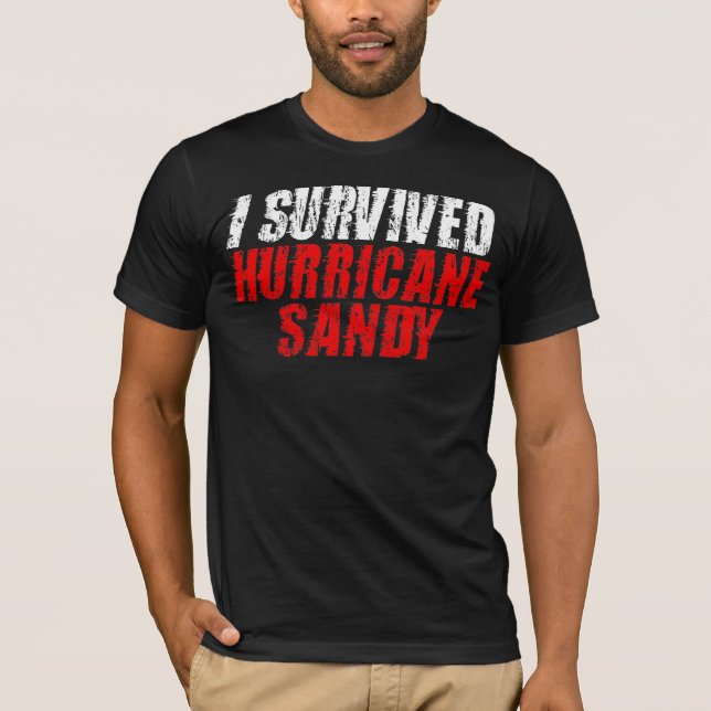 Sobreviví la camiseta apenada Sandy del huracán (Anverso)
