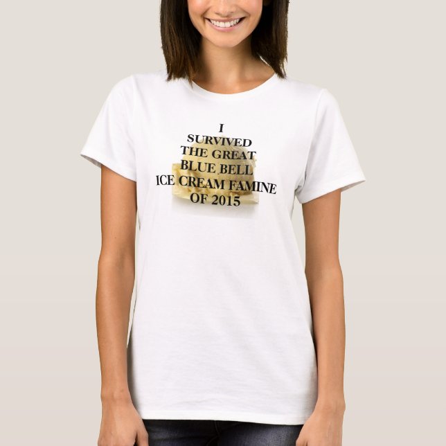 Sobreviví la camiseta azul del hambre del helado (Anverso)