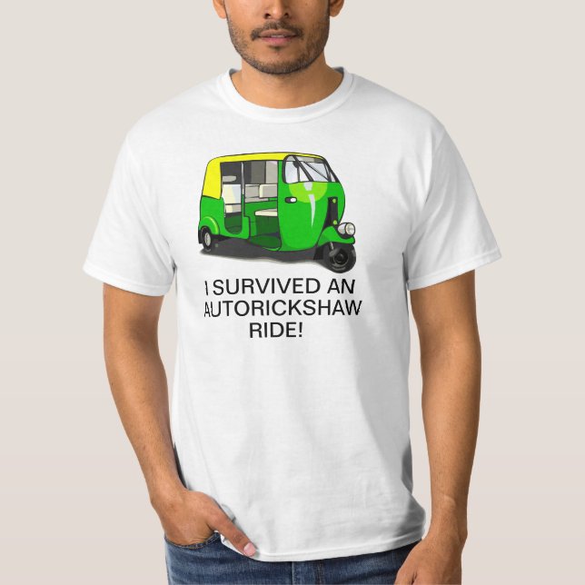 SOBREVIVÍ una camiseta del PASEO de AUTORICKSHAW (Anverso)