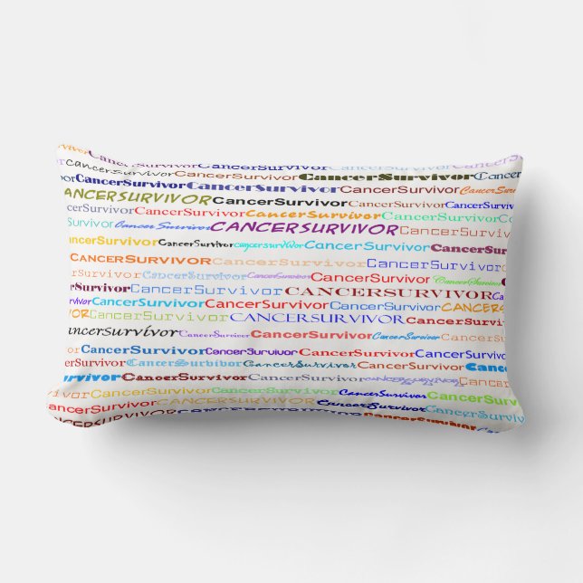 Sobreviviente de cáncer Texto Diseño II Almohada l (Anverso)