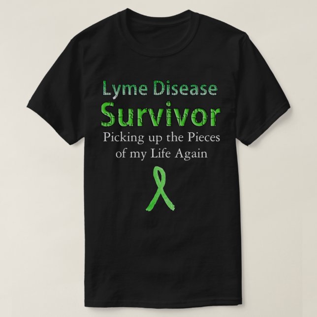 Sobreviviente de enfermedad de Lyme camiseta negra (Diseño del anverso)