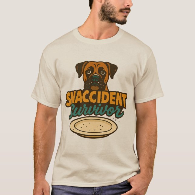 "Sobreviviente de SNACCIDENT" Camiseta de perro gr (Anverso)