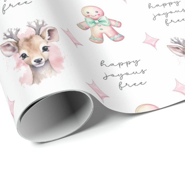 Sobriety Cute Deer Navidades Regalo Papel De Envol (Esquina del rollo)