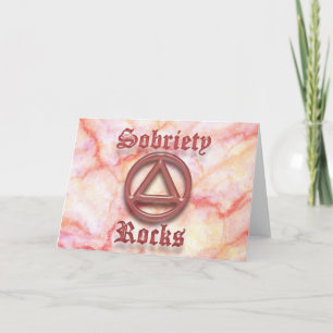 SOBRIETY ROCKS Sober Recovery Tarjeta de felicitac