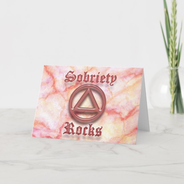 SOBRIETY ROCKS Sober Recovery Tarjeta de felicitac (Anverso)