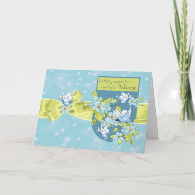 Sobrina, tarjeta de felicitación del cumpleaños (Anverso)