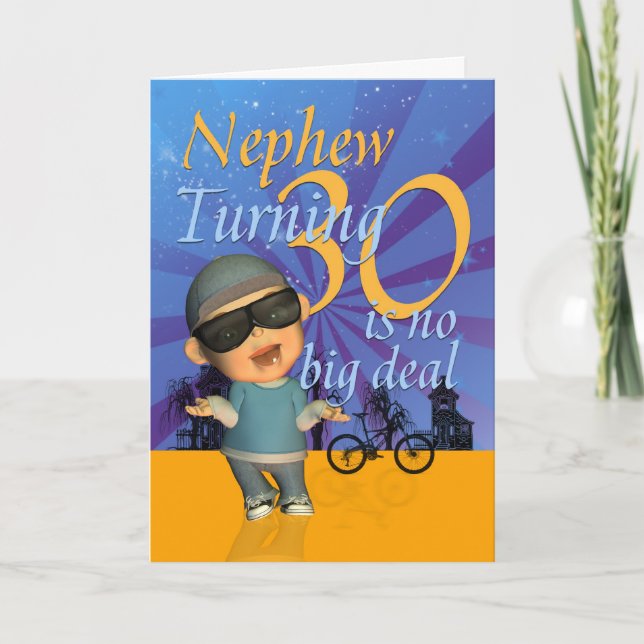 sobrino - 30 Amigo Cute de la tarjeta de cumpleaño (Anverso)