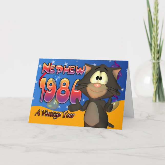sobrino - 30° gato de tarjeta de cumpleaños 1980 (Anverso)