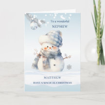 Sobrino Muñeco de Nieve de Navidad Azul