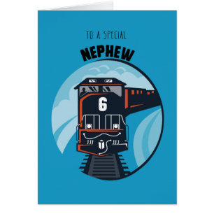 Sobrino tren de cumpleaños 6, niño pequeño, azul