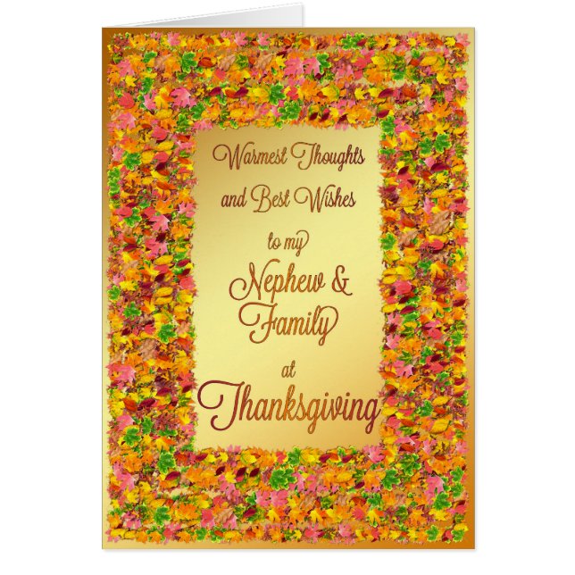 Sobrino y familia, Acción de Gracias, hojas de oto (Frente)