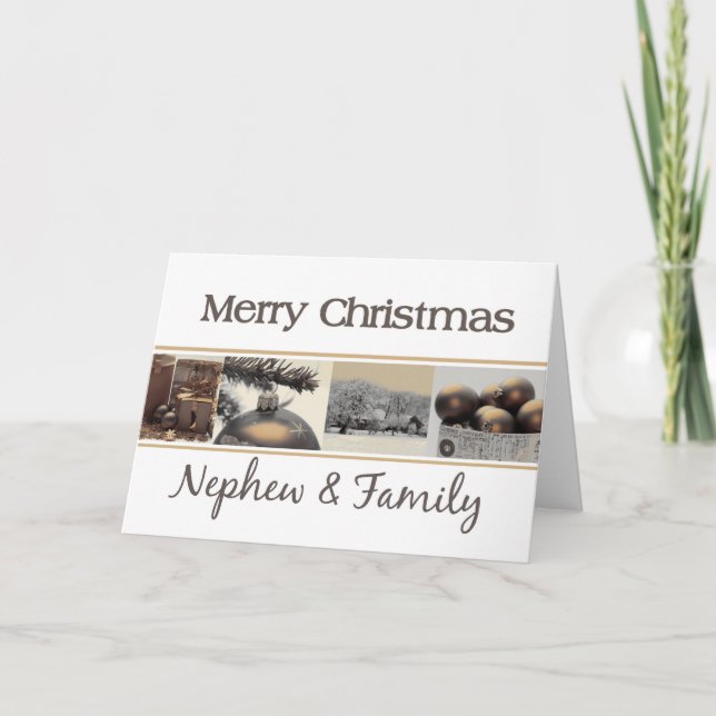 sobrino y familia Tarjeta navideña de Feliz (Anverso)