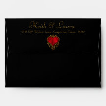 Sobrio Sobre Rojo y Dorado para Bodas