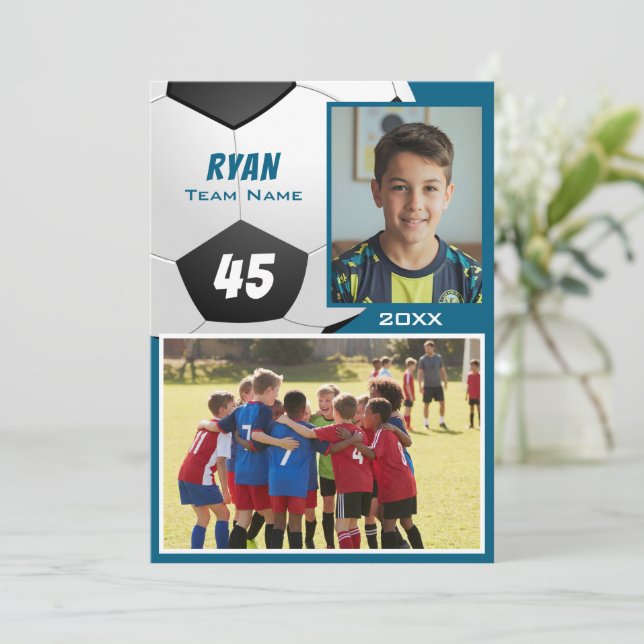 Soccer Football Player 2 Photo Memory Mate (Anverso de pie)