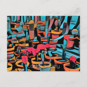 Sociedad de Cactus de Tarjeta Postal Estilizada