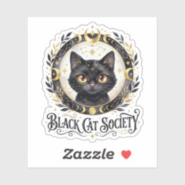 Sociedad de Gatos Negros Encantadores Calcomanía d