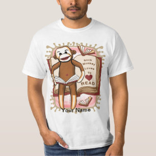 Sock Monkey Leyendo camiseta