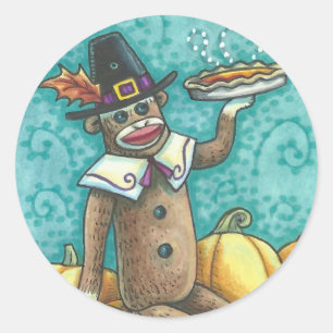 SOCK MONKEY PILGRIM AGRADECIMIENTO A LA PEGATINA P