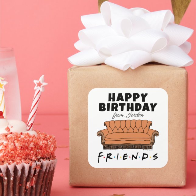 sofá FRIENDS™ | Etiqueta de regalo de cumpleaños (Fiesta)