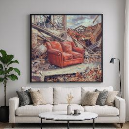 Sofá Rojo En Escombros - Inesperado Arte De Bellez