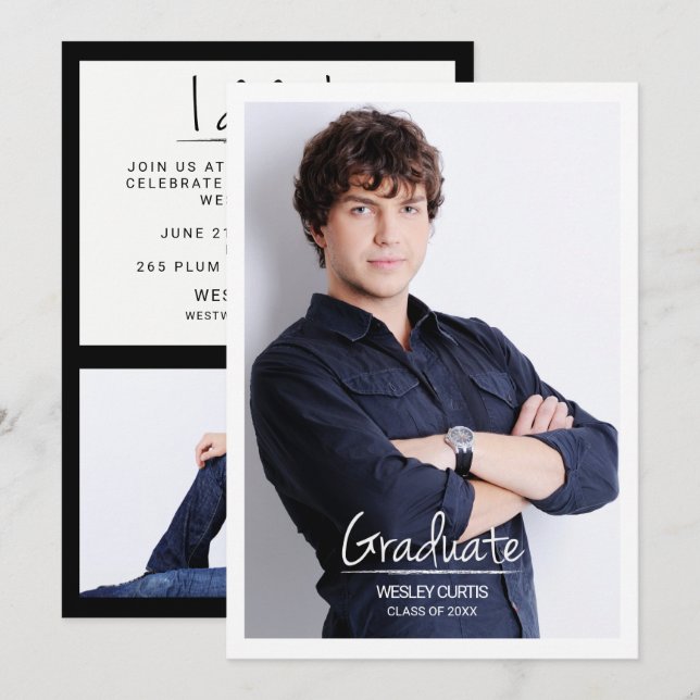 Sofisticación simple, anuncios de graduación (Anverso / Reverso)