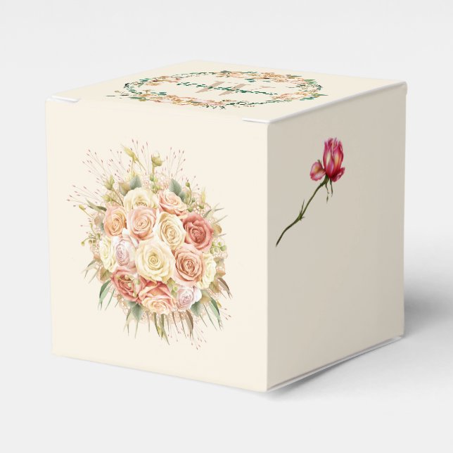 Sofisticada Caja de Regalos Floral Pequeña (Costado Anverso)