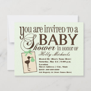 Sofisticada invitación a Baby Shower para Stork Gr