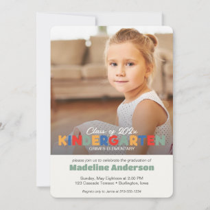 Sofisticada invitación a graduación de jardines de