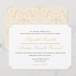 Sofisticada Invitación a la Boda con Guión Dorado