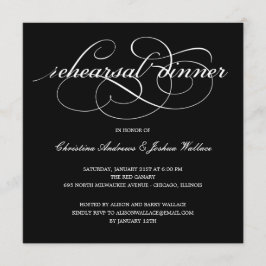 Sofisticada invitación a la cena de ensayo de scri