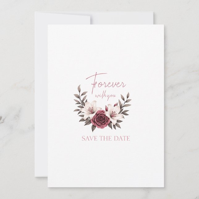 Sofisticada Invitación a la Suite MicroBoda Floral (Reverso)