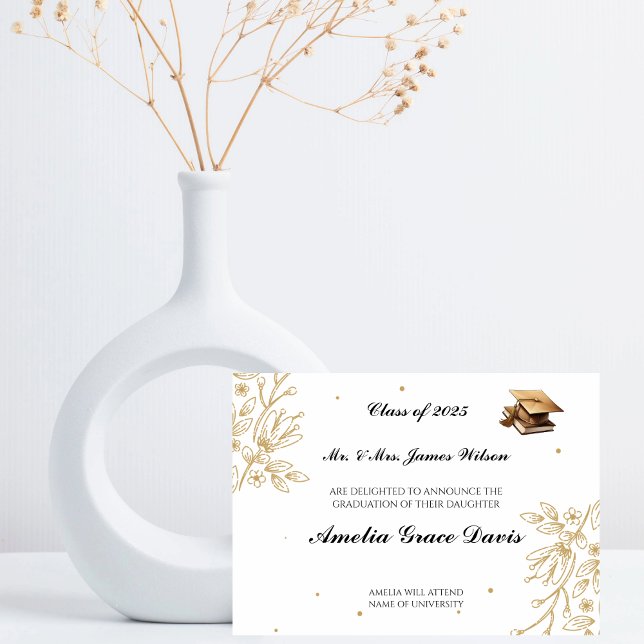Sofisticada Invitación de graduación de oro (Subido por el creador)