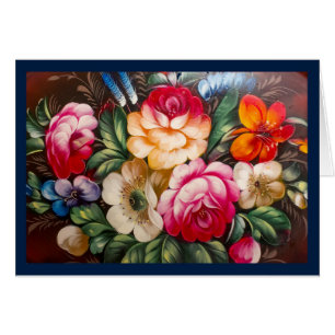Sofisticada pintura floral Notecard