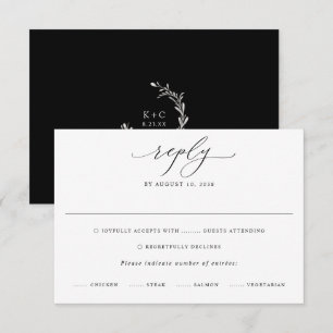 Sofisticada tarjeta RSVP moderna para su Boda